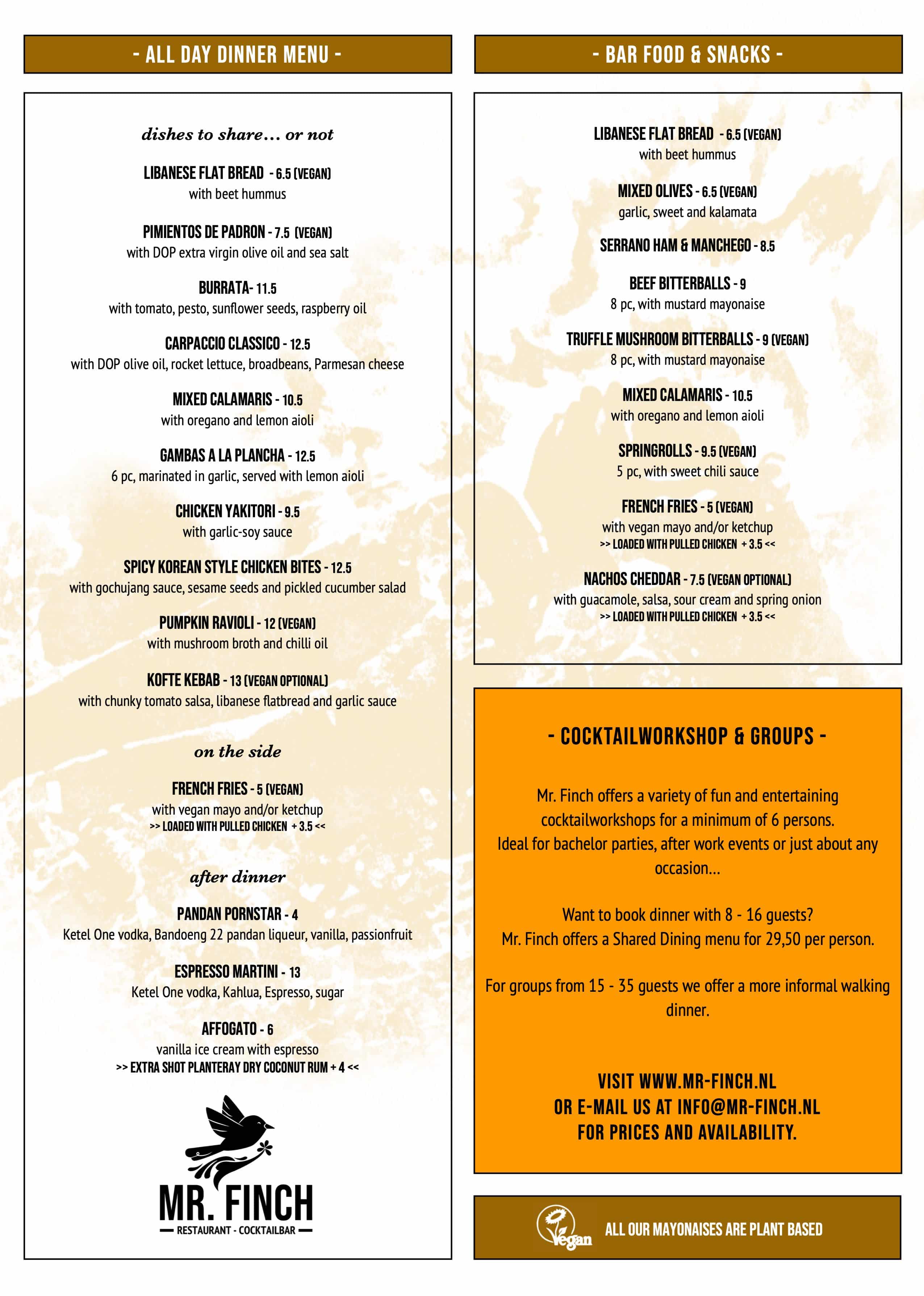 Food Menu Summer 2025